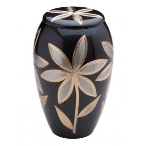 Brass Urn (Anthracite with Lilly Decoration)